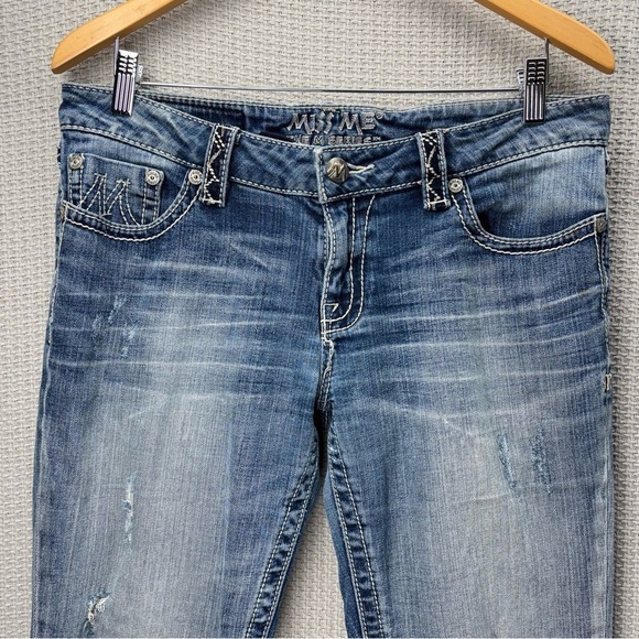 Vtg Miss Me Flared Bootcut Jeans Womens 29 Blue Denim USA From Buckle M Series - Picture 3 of 13